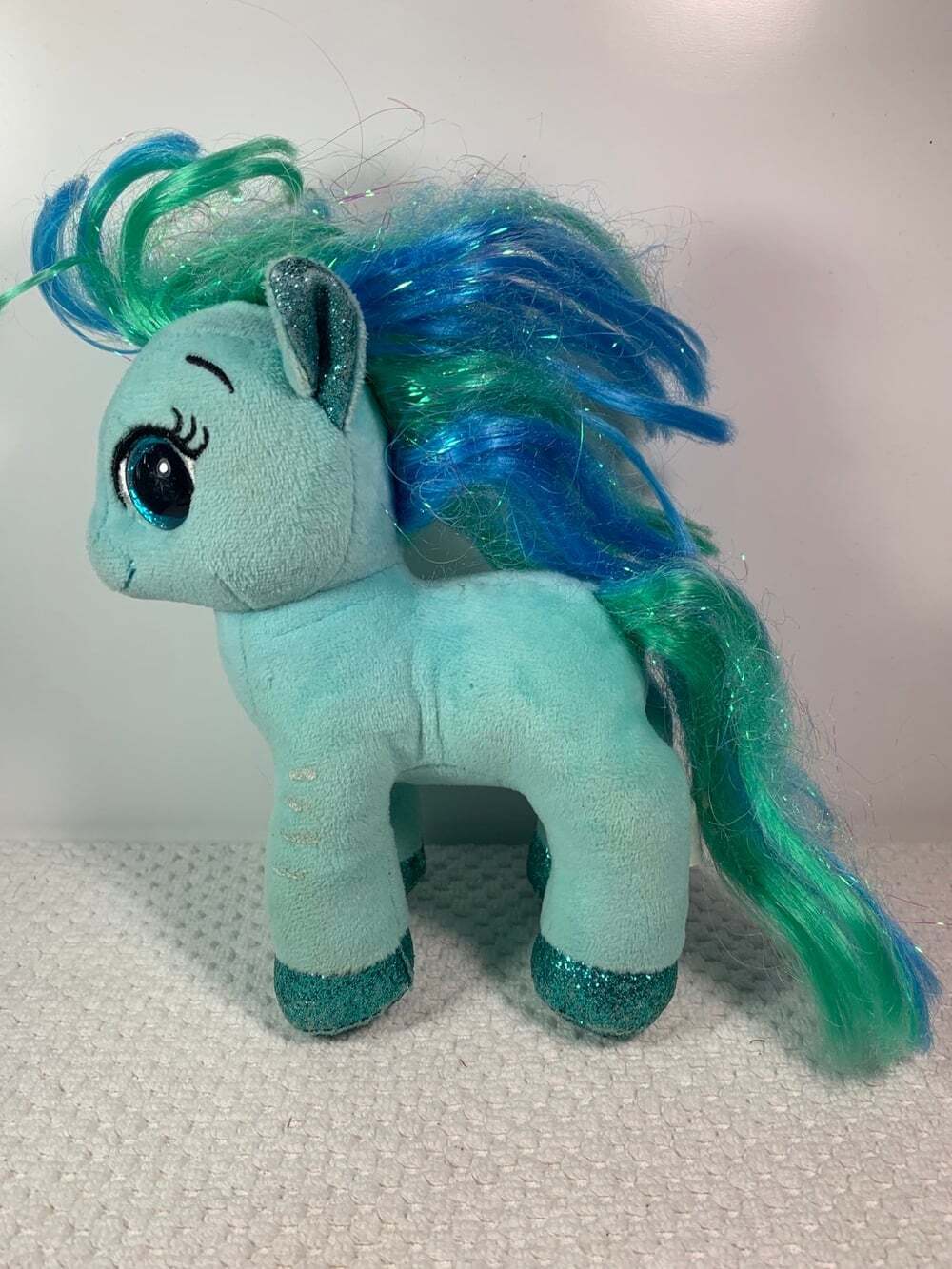 2019 My Little Pony Green Teal  with blue green mane sparkle feet small plush